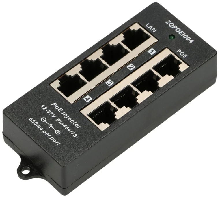EXTRALINK EX.12646 POE INJECTOR 4 PORT Juodas