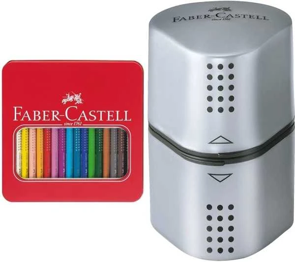 Spalvoti akvareliniai pieštukai Faber-Castell Grip Jumbo, 16 spalvų