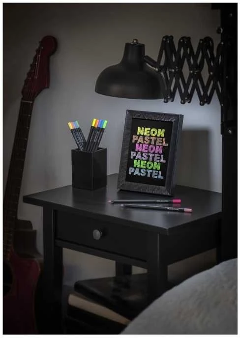 Spalvoti pieštukai Faber-Castell Juodas Edition, 12 neoninių ir pastelinių spalvų
