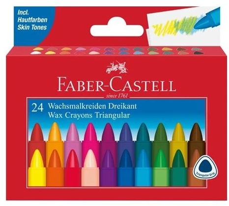 Faber-Castell FABER-CASTELL Wachsmalstifte dreikant 24-er Kartonetui