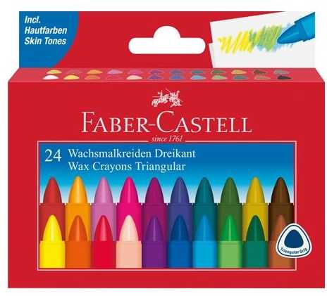 Faber-Castell FABER-CASTELL Wachsmalstifte dreikant 24-er Kartonetui