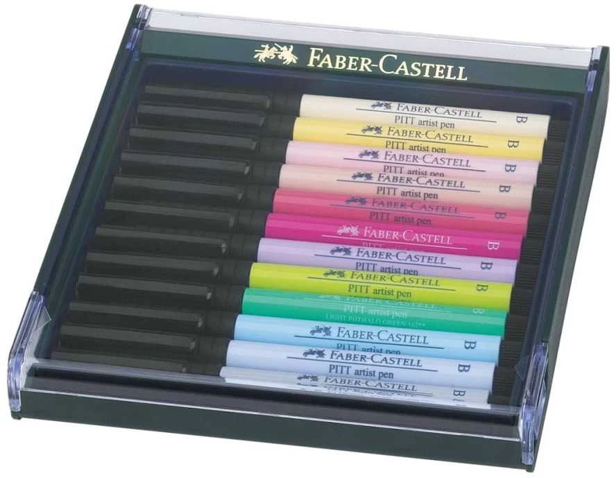 Pastelinių spalvų žymekliai Faber Castell, 12 vnt.