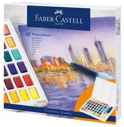 Akvareliniai dažai Faber-Castell Creative Studio, 48 spalvų