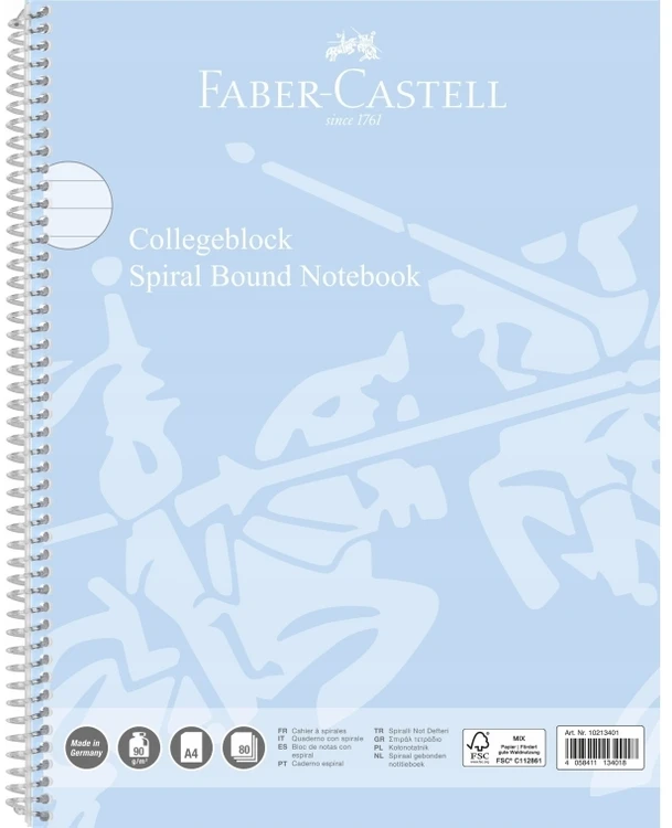 Faber-Castell FABER-CASTELL Collegeblock A4 liniert sky mėlynas