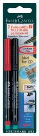 Faber-Castell FABER-CASTELL Marker Multimark permanentinis F bl/sw 2x BK