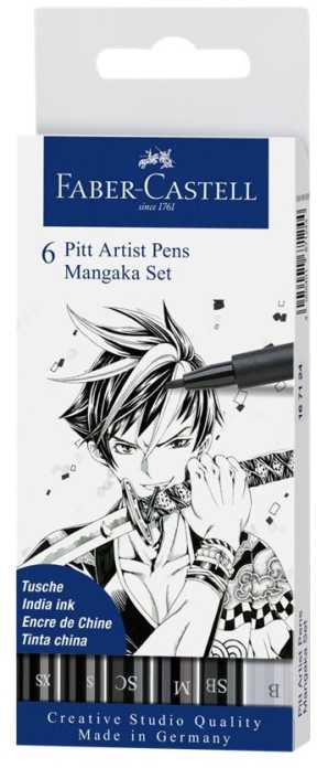 Faber-Castell Pitt Artist Pen Mangaka piešimo rašiklis 6 vnt.