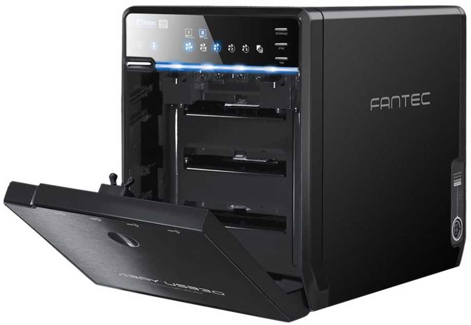 Kietasis diskas FANTEC QB-35US3-6G juodas 4x3,5 SATA HDD USB3.0 eSATA