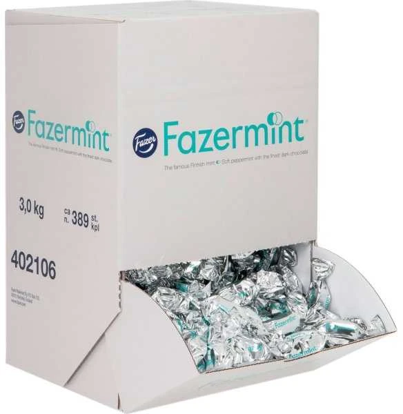 Fazer Fazermint Chokolade 3000g - i borddisplay