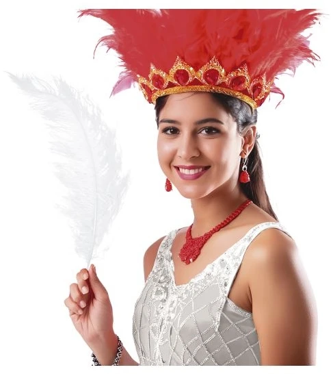 Fiesta Baltos stručio plunksnos 60 cm, 12 vnt.