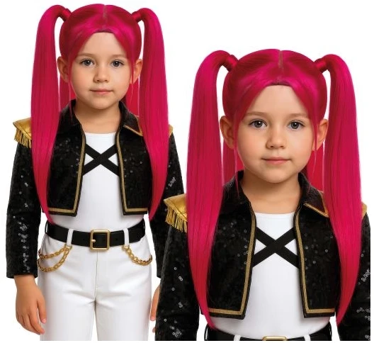 Fiesta K-pop perukas rožinis, vaikams