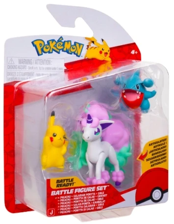 Pokémon - kovos figūrėlių 3 vnt. pakuotė - Pikachu, Gible ir Ponyta (PKW4097)