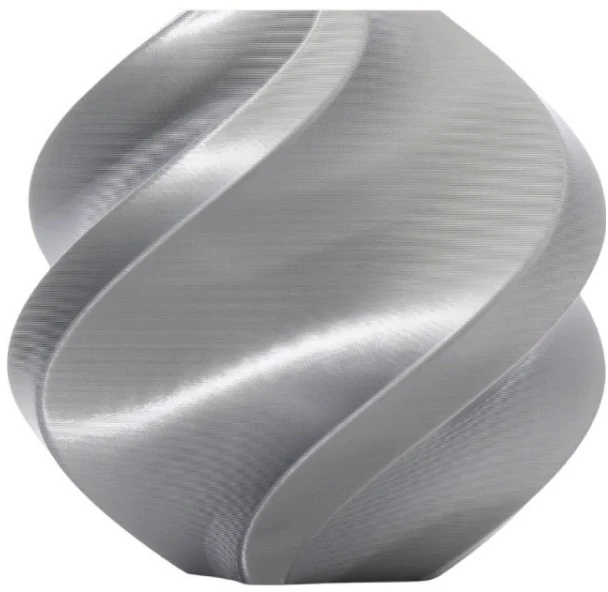 Bambu Lab PLA Silk+ plastikas 1.75mm 1kg - rinkinyje su daugkartine rite - Sidabrinis