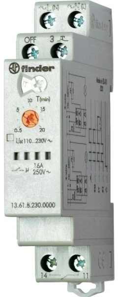 Finder 13.61.8.230.0000, Pilka, 16 A, -10 - 60 °C, CE, 110 - 230 V