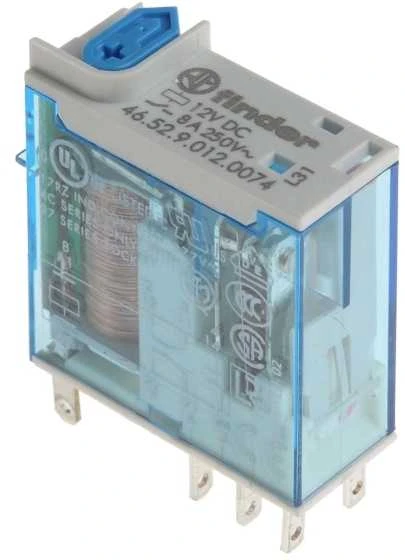 Finder Miniatiūrinės sąsajos relė 2P 8A 12V DC (46.52.9.112.00740)