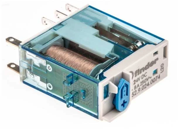 Finder 46.52.9.024.0074 Kištukinė relė 24 V/DC 8 A 2 x perjungiamieji 1 vnt.