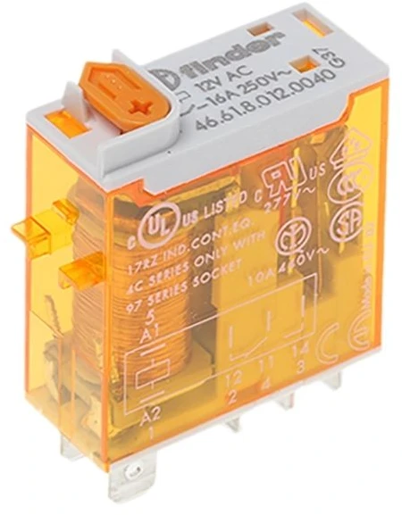 Finder 46.61.8.012.0040 Stikrelė 12 V/AC 16 A 1 x perjungiamasis kontaktas 10 vnt