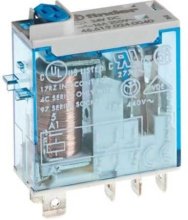 Finder 1P relė 16A 24V nuolatinės srovės LED indikatorius bandymo mygtukas (46.61.9.024.0074)