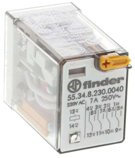 Finder Pramoninis Miniature Relay 4P 7A 250V AC (55.34.8.230.0040)