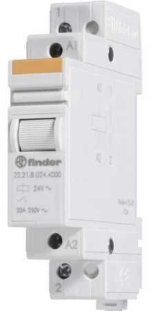 „Finder“ DIN bėgelio galios relė, 230 V AC ritė, 20 A perjungimo srovė, SPST