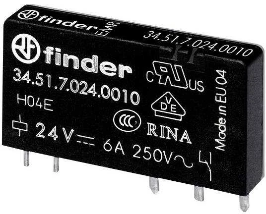 Finder Miniatiūrinė relė 1P 6A 24V DC (34.51.024.0010)