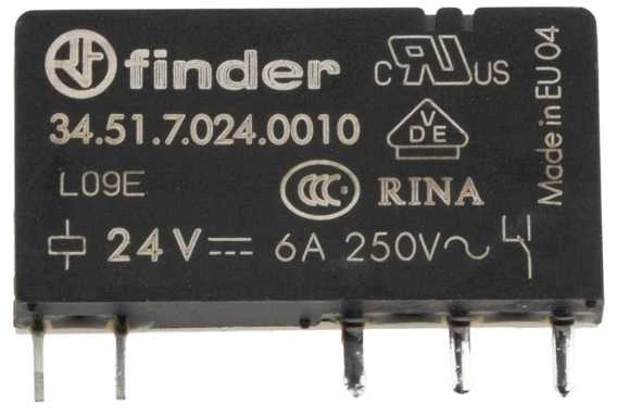 Finder Miniatiūrinė relė 1P 6A 24V DC (34.51.024.0010)