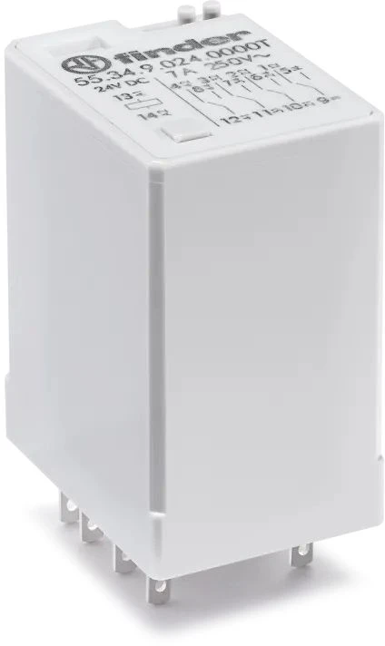 Finder Kištukinė relė 24 V/DC 7 A 4 perjungimo kontaktai 55.34.9.024.0040 1 vnt. 55.34.9.024
