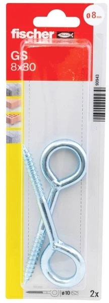 Fischer Smeigės su kilpa 8 x 100 mm, 2 vnt.