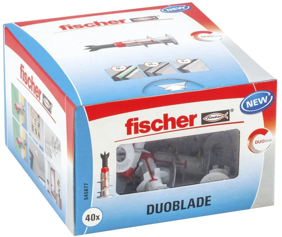 FISCHER INKARAS DUOBLADE 40vnt BE VARŽTŲ GIPSKARTONIO PLOKŠTĖMS