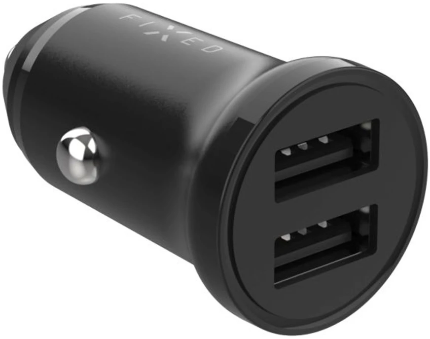 FIXED Dual USB automobilinis įkroviklis 15W, Juodas | Pataisyta