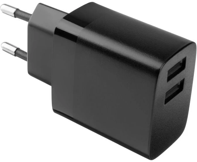 Fixed Fiksuotas | Dvigubas USB kelioninis įkroviklis 17 W ir USB/USB-C laidas | FIXC17N-2UC-BK