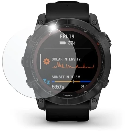 Apsauginis grūdintas stiklas, skirtas „Garmin Fenix 7X“ išmaniajam laikrodžiui, 2 vnt., skaidrus