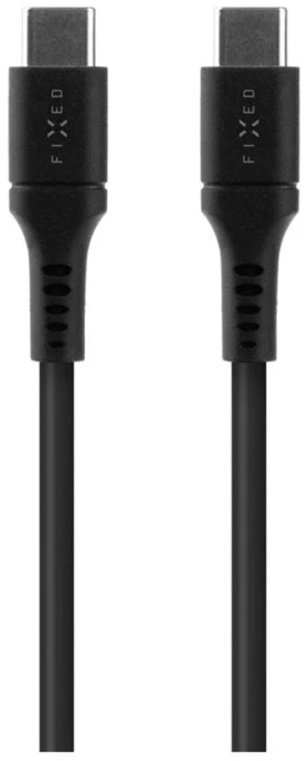 Fixed Fiksuotas | Skysto silikono kabelis USB-C/USB-C, 2m, 60W | FIXDLS-CC2-BK