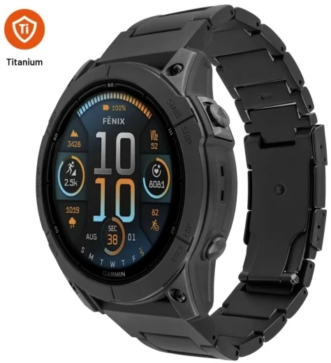 Fixed Tytanowy dirželis do Garmin QuickFit 22 mm, juoda