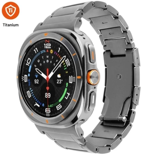 Fixed Fiksuotas titano dirželis, skirtas „Samsung Galaxy Watch Ultra“ išmaniajam laikrodžiui, natūralus titanas