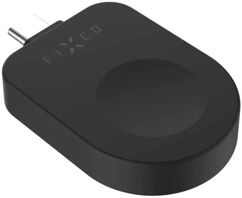 Fixed Fiksuotas USB-C įkrovimo adapteris, skirtas „Apple Watch“ laikrodžiui, suderinamas su „Powerstation Uni“, Juodas