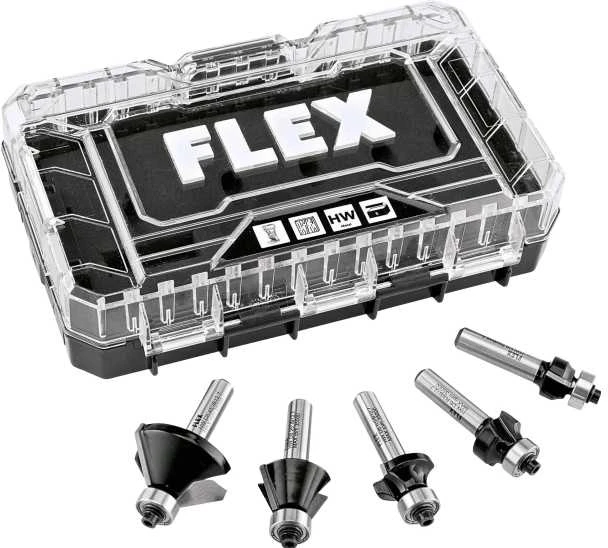 Flex Tools Flex CER suapvalintų frezų rinkinys (5 vnt.)