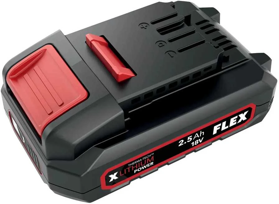 FLEX 18V akumuliatorius su raudonu fiksatoriumi
