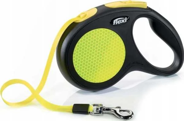 Flexi New Neon L pavadėlis šunims iki 50kg juostinis 5m geltonos spalvos