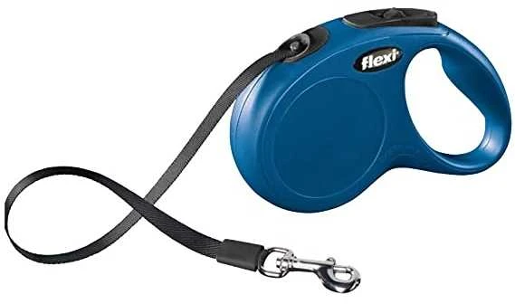 Flexi New Classic XS pavadėlis šunims iki 12kg juostinis 3m mėlynos spalvos