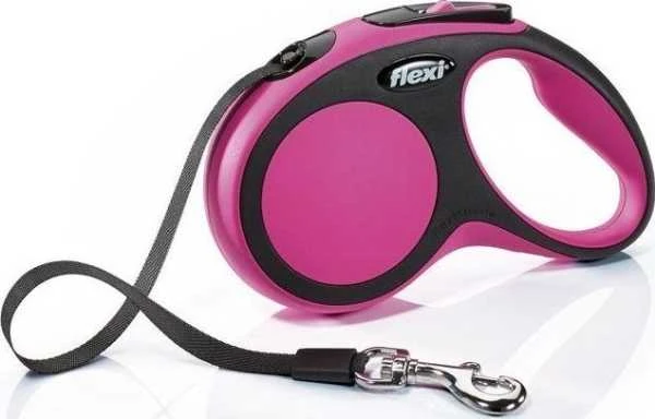 Flexi New Comfort S pavadėlis šunims iki 15kg juostinis 5m rožinės spalvos