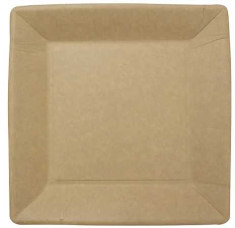 Foodline Pietų lėkštės kartoninės 23x23cm rudos 50 vnt./pak. - (50 vnt.)