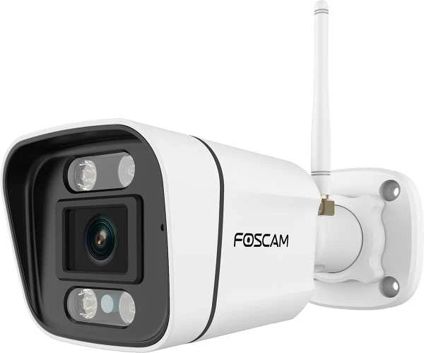 Foscam V5P WiFi stebėjimo kamera, balta, 5MP (3072x1728), dviejų dažnių WiFi, integruotas prožektorius ir sirena