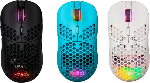 Belaidė įkraunama pelė žaidimams su RGB pašvietimu Fourze GM900, Balta