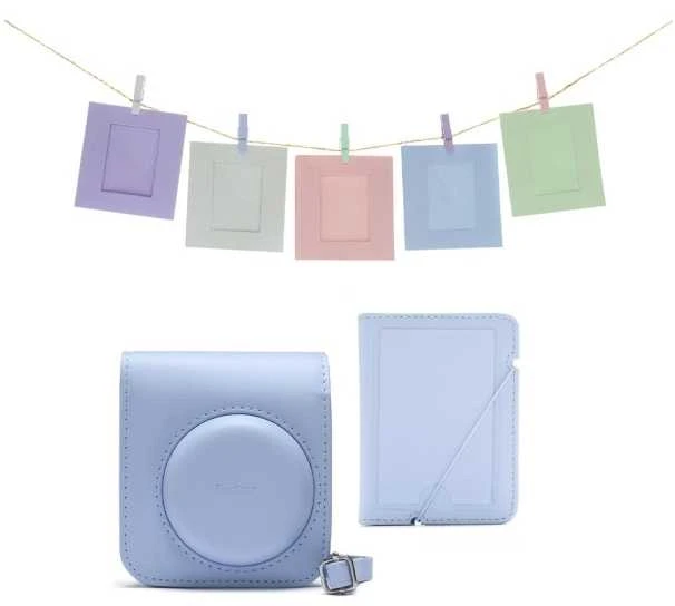 Nuotraukų rėmelis Fujifilm instax mini 12 priedų rinkinys (DĖKLAS, ALBUMAS, RĖMELIAI SU SEGTUKAIS); PASTEL Mėlynas