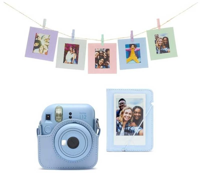 Nuotraukų rėmelis Fujifilm instax mini 12 priedų rinkinys (DĖKLAS, ALBUMAS, RĖMELIAI SU SEGTUKAIS); PASTEL Mėlynas