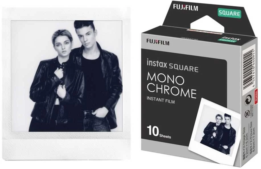 Fujifilm | Instax Square Monochrome (10pl) Momentinis filmas | 86 x 72 mm | Vaizdo sritis: 62 × 62 mm | Kiekis 10