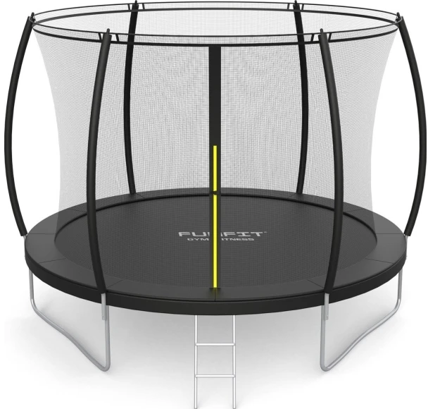 Funfit Premium sodo batutas vaikams 252cm (8FT) su vidiniu tinkleliu ir kopėčiomis
