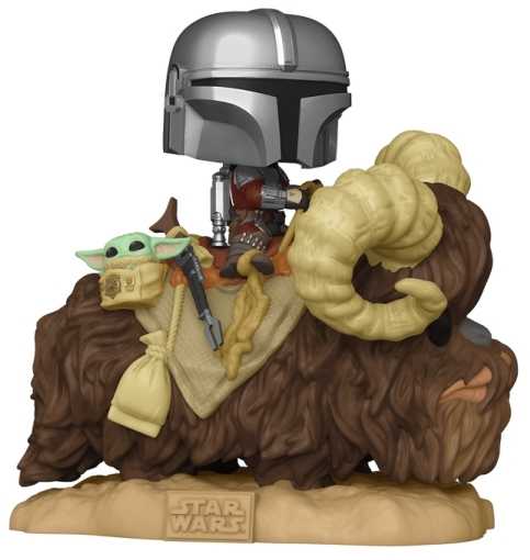 Figūrėlė Funko Pop Deluxe Star Wars - Mando on Bantha with Child in Bag Toy Figure (17.1 cm)