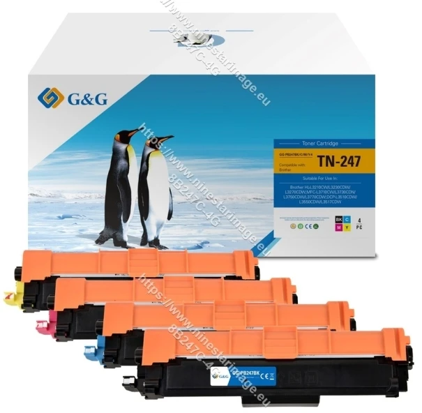 Toneris G&G Toneris 4 vnt. do Brother TN-247 BK/C/M/Y Value Pack