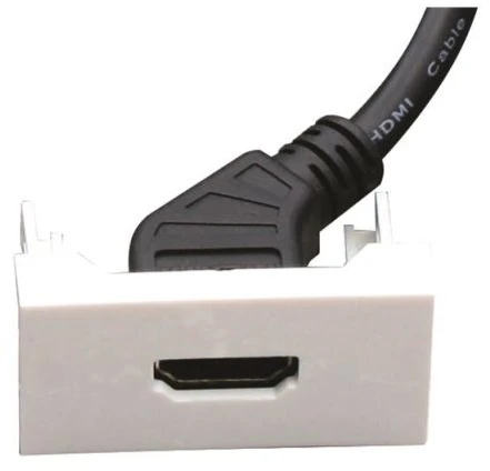 Kabelis FULL Modulis HDMI FULL F22 - kampuotas. Lizdas nuo moteriško iki moteriško. 20 cm. Baltas, FA-2420-P-HDMI(F/F)-20CM-V2.0